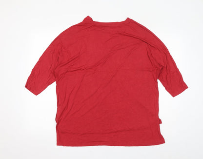 Womens UK Size 16 Capsule Red Basic T-Shirt