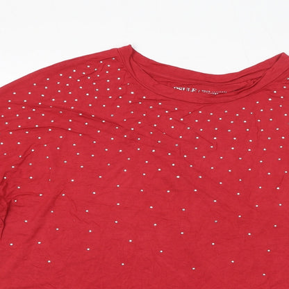 Womens UK Size 16 Capsule Red Basic T-Shirt