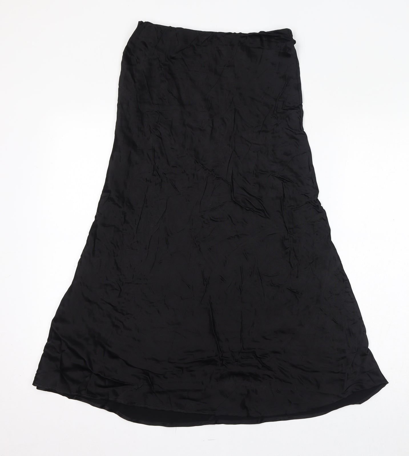 Marks and Spencer Womens Black Viscose A-Line Skirt Size 8