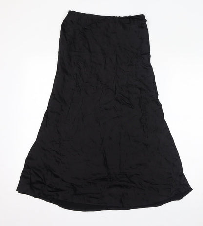 Marks and Spencer Womens Black Viscose A-Line Skirt Size 8