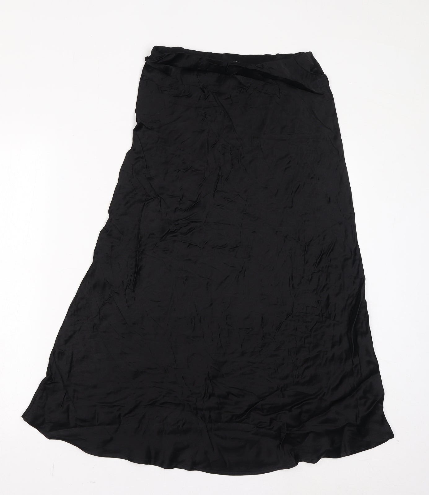 Marks and Spencer Womens Black Viscose A-Line Skirt Size 8