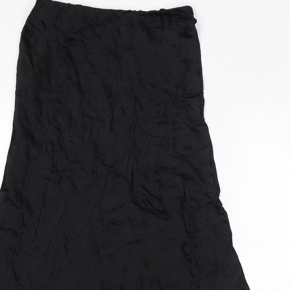 Marks and Spencer Womens Black Viscose A-Line Skirt Size 8