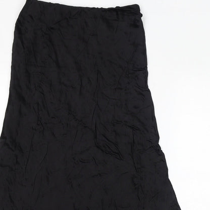Marks and Spencer Womens Black Viscose A-Line Skirt Size 8