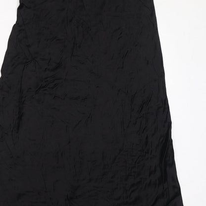 Marks and Spencer Womens Black Viscose A-Line Skirt Size 8