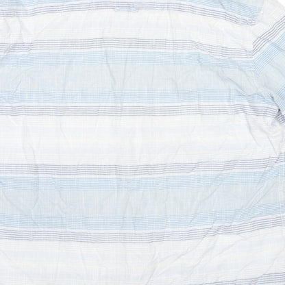 Sandstone Mens Blue Striped Cotton Button-Up Size M Collared Button