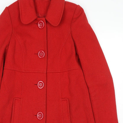 Womens UK Size 8 Dorothy Perkins Red Overcoat