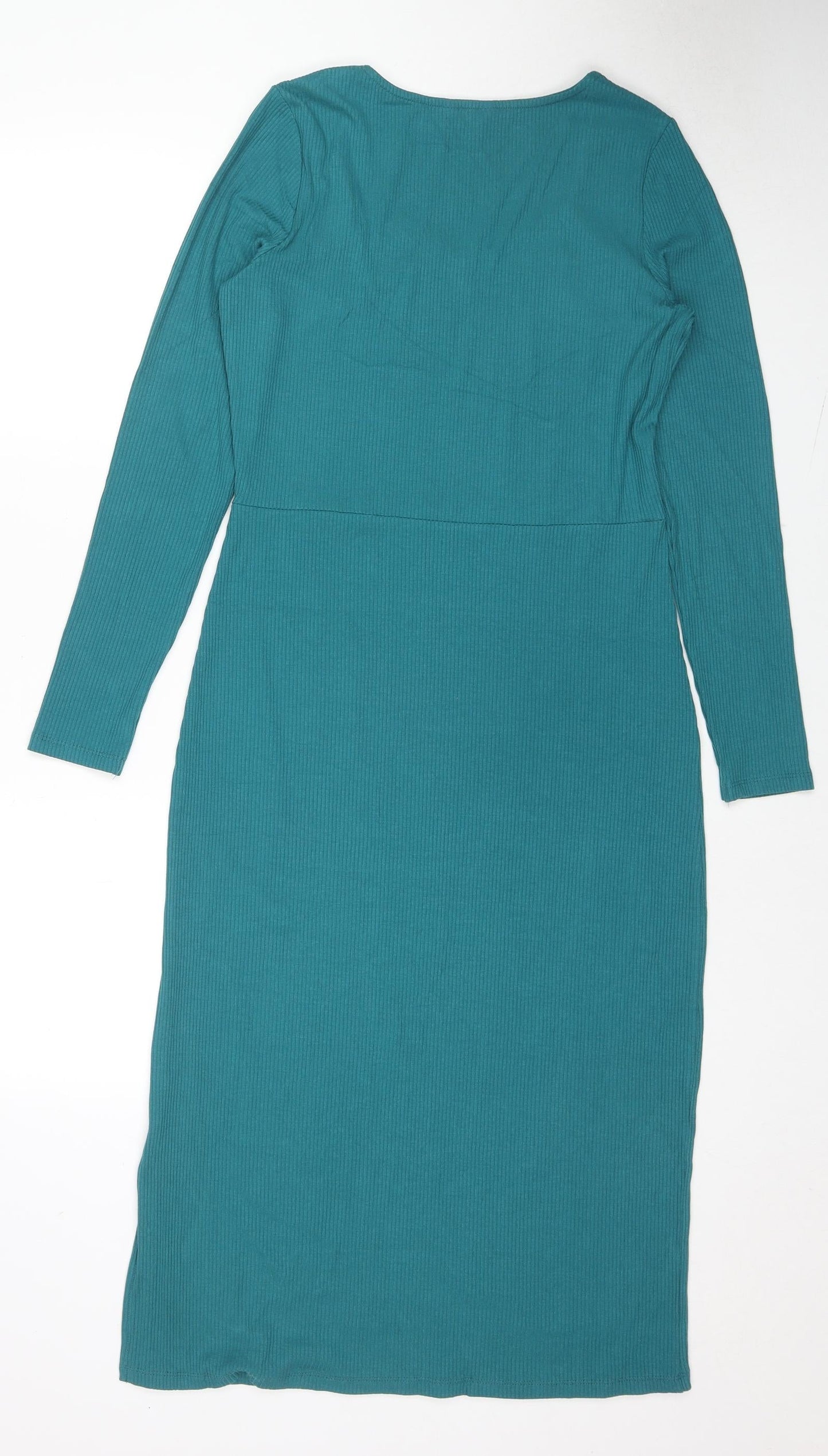 Et Vous Womens Blue Viscose Jumper Dress Size 12 Square Neck Pullover