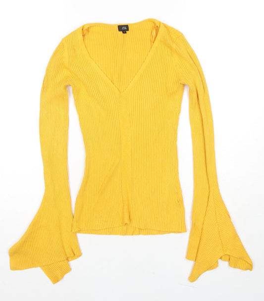 Womens UK Size 6 River Island Yellow Pullover Jumper