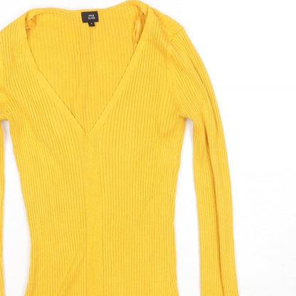 Womens UK Size 6 River Island Yellow Pullover Jumper