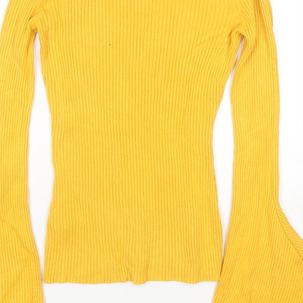 Womens UK Size 6 River Island Yellow Pullover Jumper
