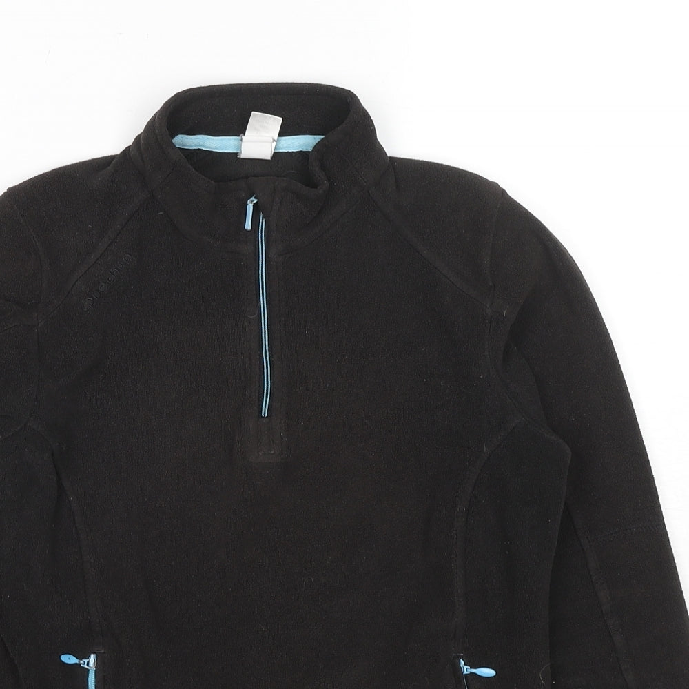 DECATHLON Womens Black Polyester Pullover Sweatshirt Size XS Pullover