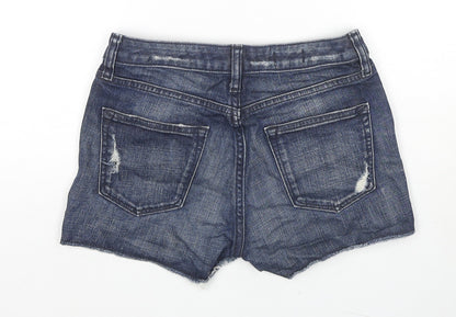 Gap Womens Blue Cotton Cut-Off Shorts Size 24 in L3 in Slim Zip