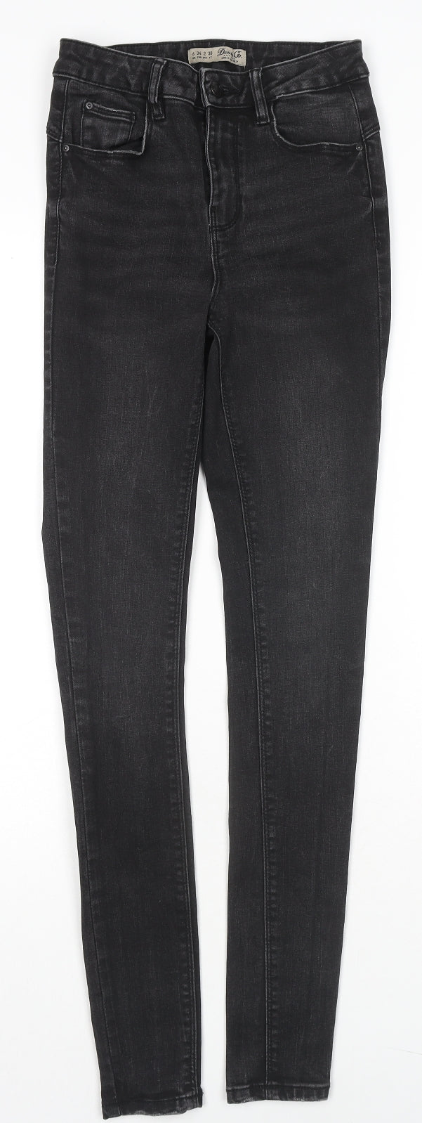 Denim & Co. Womens Black Cotton Skinny Jeans Size 6 L30 in Regular Zip