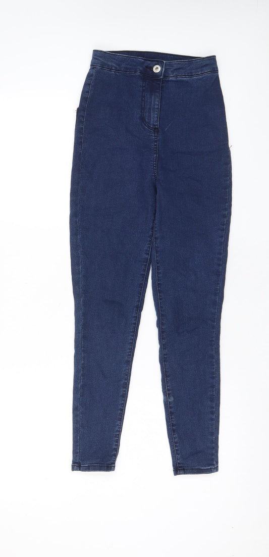 COLLUSION Womens Blue Cotton Skinny Jeans Size 24 in L28 in Regular Zip
