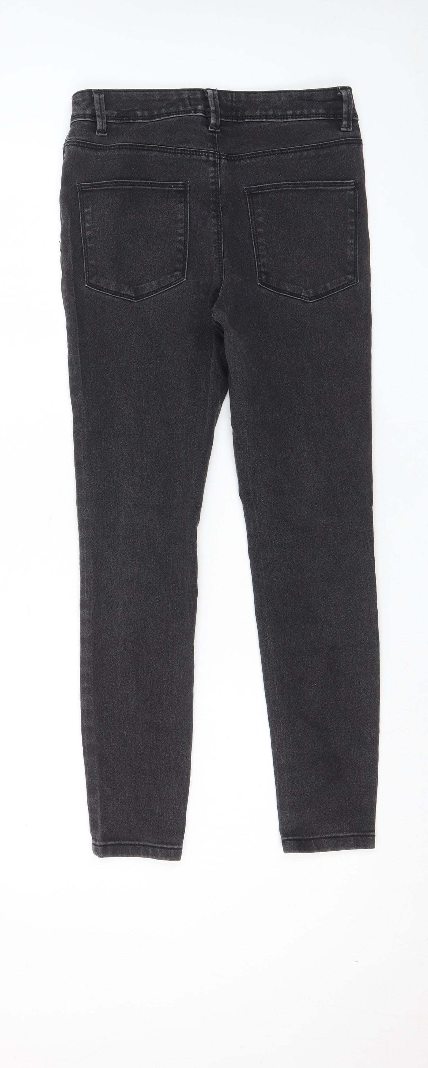 Denim & Co. Womens Grey Cotton Skinny Jeans Size 10 L28 in Regular Zip