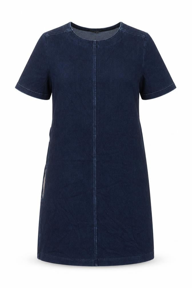 NEXT Womens Blue Cotton A-Line Size 10 Boat Neck Pullover - Pockets