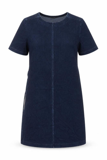 NEXT Womens Blue Cotton A-Line Size 10 Boat Neck Pullover - Pockets