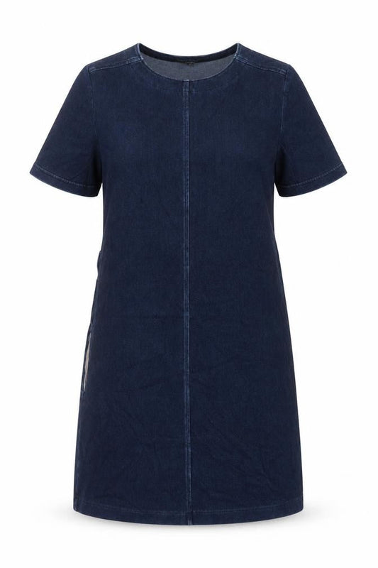 NEXT Womens Blue Cotton A-Line Size 10 Boat Neck Pullover - Pockets