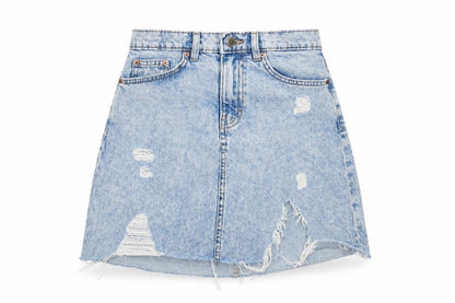 Womens UK Size 6 H&M A-Line Denim Skirt