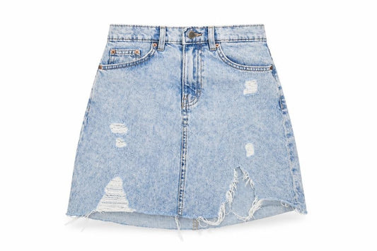Womens UK Size 6 H&M A-Line Denim Skirt