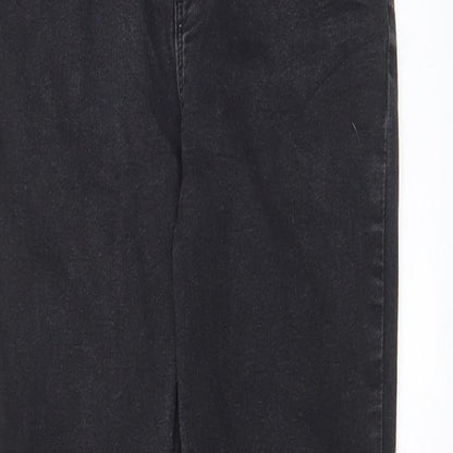 River Island Girls Grey Cotton Skinny Jeans Size 11 Years L25 in Regular Zip - Pockets, Adjustable waist