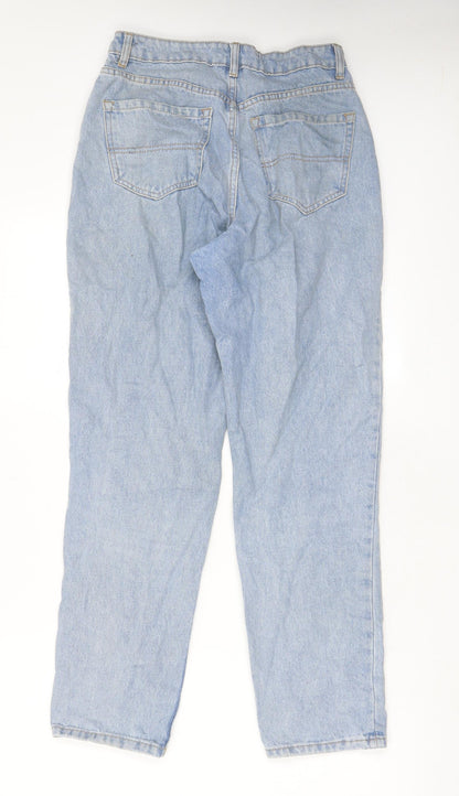 Brave Soul Womens Blue Cotton Straight Jeans Size 10 L28 in Regular Zip - Pockets