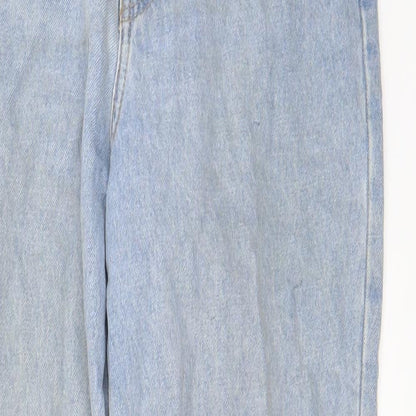 Brave Soul Womens Blue Cotton Straight Jeans Size 10 L28 in Regular Zip - Pockets