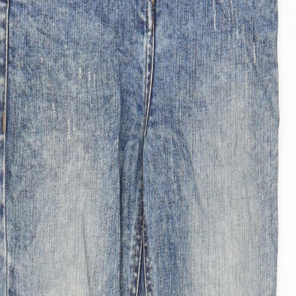 NEXT Womens Blue Cotton Skinny Jeans Size 6 L20 in Regular Zip - Pockets