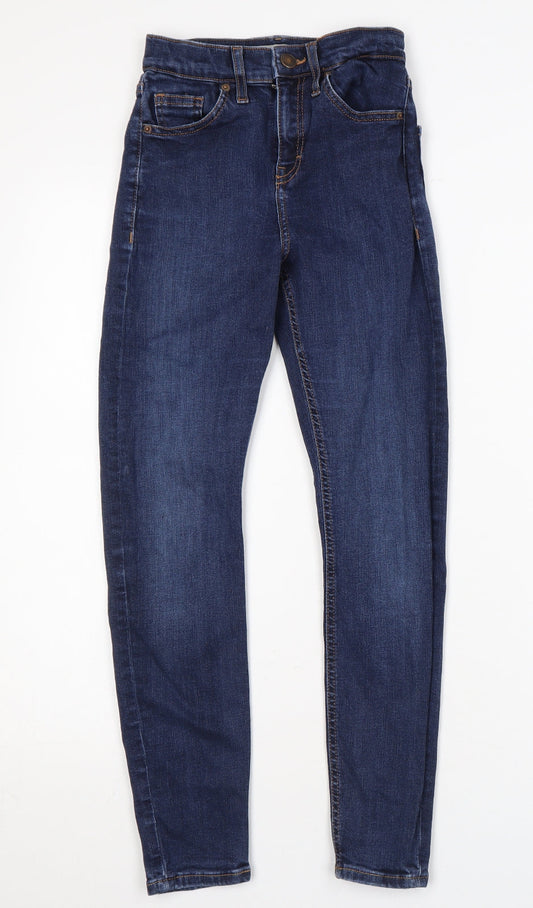 Topshop Womens Blue Cotton Skinny Jeans Size 25 in L24 in Regular Zip
