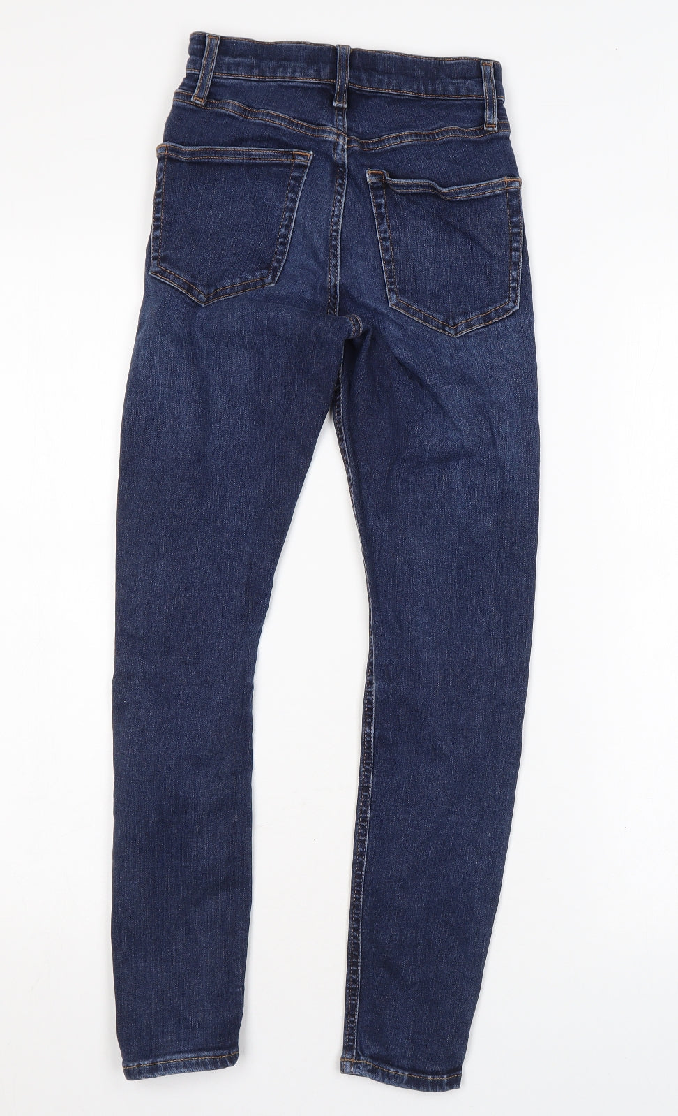 Topshop Womens Blue Cotton Skinny Jeans Size 25 in L24 in Regular Zip
