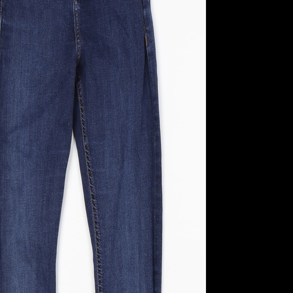 Topshop Womens Blue Cotton Skinny Jeans Size 25 in L24 in Regular Zip
