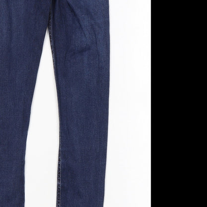 Topshop Womens Blue Cotton Skinny Jeans Size 25 in L24 in Regular Zip
