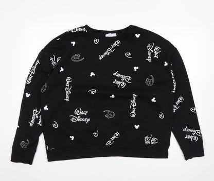 Womens UK Size L Disney Black Pullover Sweatshirt