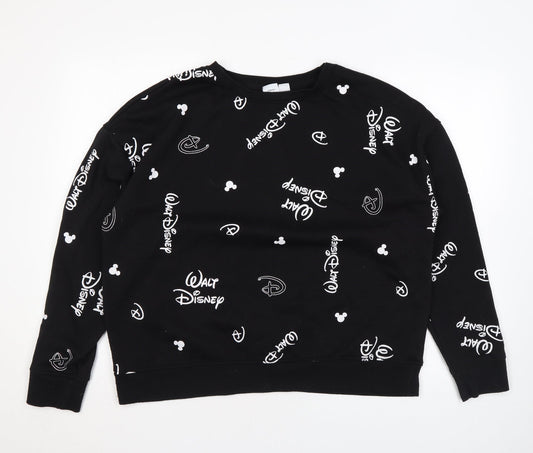 Womens UK Size L Disney Black Pullover Sweatshirt