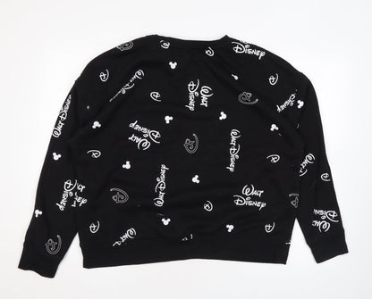 Womens UK Size L Disney Black Pullover Sweatshirt