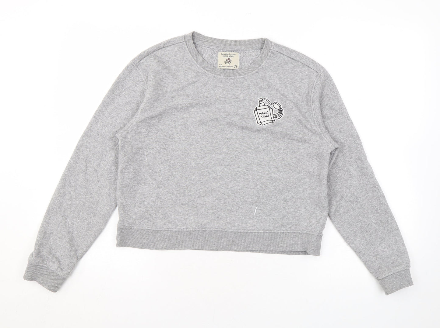 Womens UK Size XS Pull&Bear Grey Pullover Sweatshirt