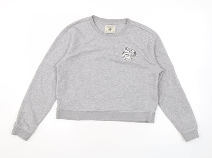 Womens UK Size XS Pull&Bear Grey Pullover Sweatshirt