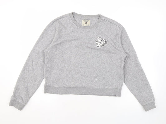 Womens UK Size XS Pull&Bear Grey Pullover Sweatshirt