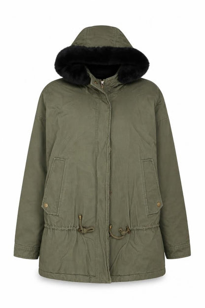 Womens UK Size 6 Selected Green Rain Coat