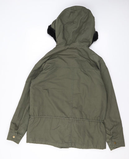 Womens UK Size 6 Selected Green Rain Coat
