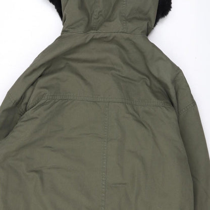 Womens UK Size 6 Selected Green Rain Coat