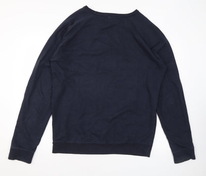 Topman Mens Blue Cotton Pullover Sweatshirt Size L