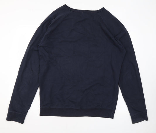 Topman Mens Blue Cotton Pullover Sweatshirt Size L