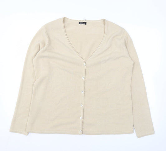 Womens UK Size M Bonmarché Beige Cardigan Jumper