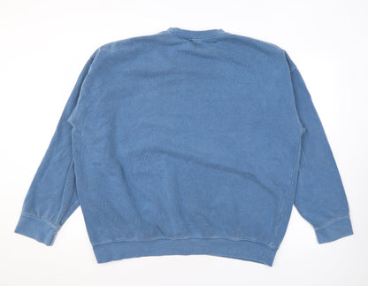 Boohoo Womens Blue Polyester Pullover Sweatshirt Size M Pullover - Babe