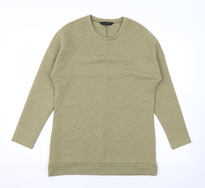 Additional front view of Kaleidoscope women’s green geometric polyester pullover sweatshirt, size UK 10, pullover