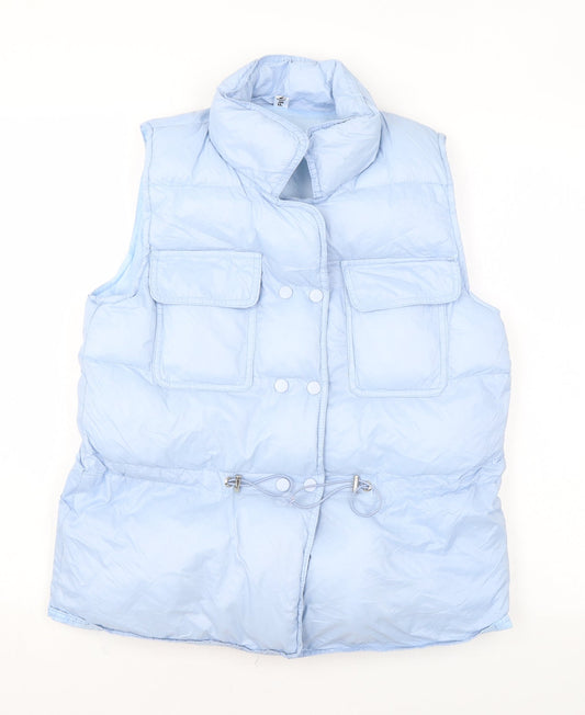 Flammode Womens Blue Gilet Coat Size S Snap