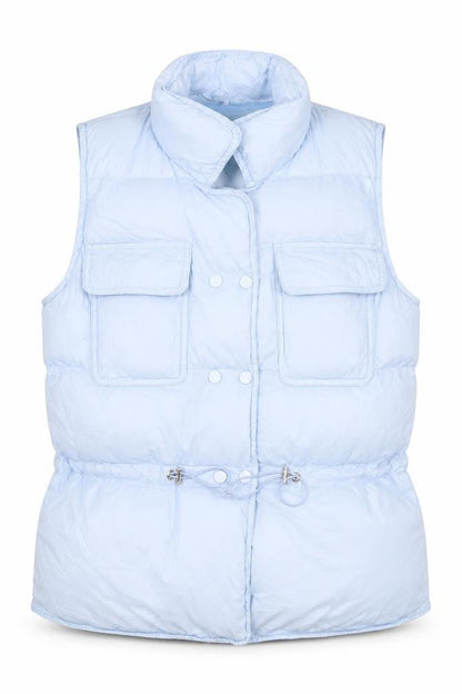 Flammode Womens Blue Gilet Coat Size S Snap