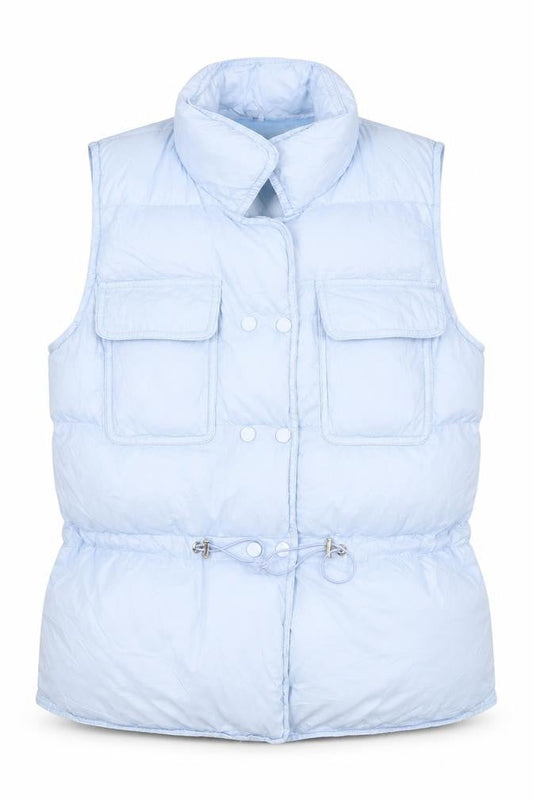 Flammode Womens Blue Gilet Coat Size S Snap