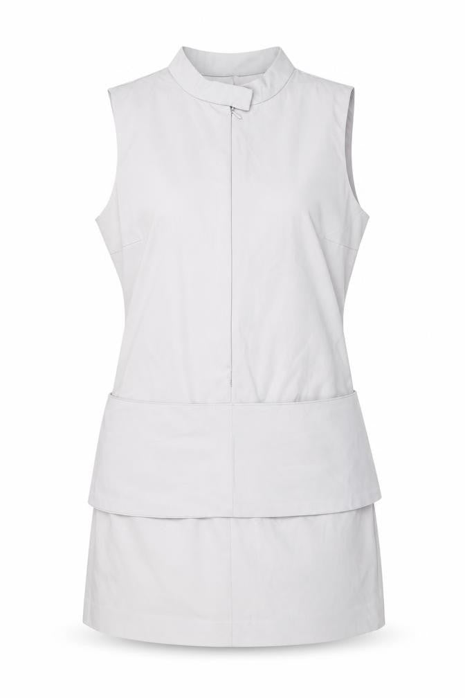 Zara Womens Grey Polyester Mini Size L Mock Neck Zip